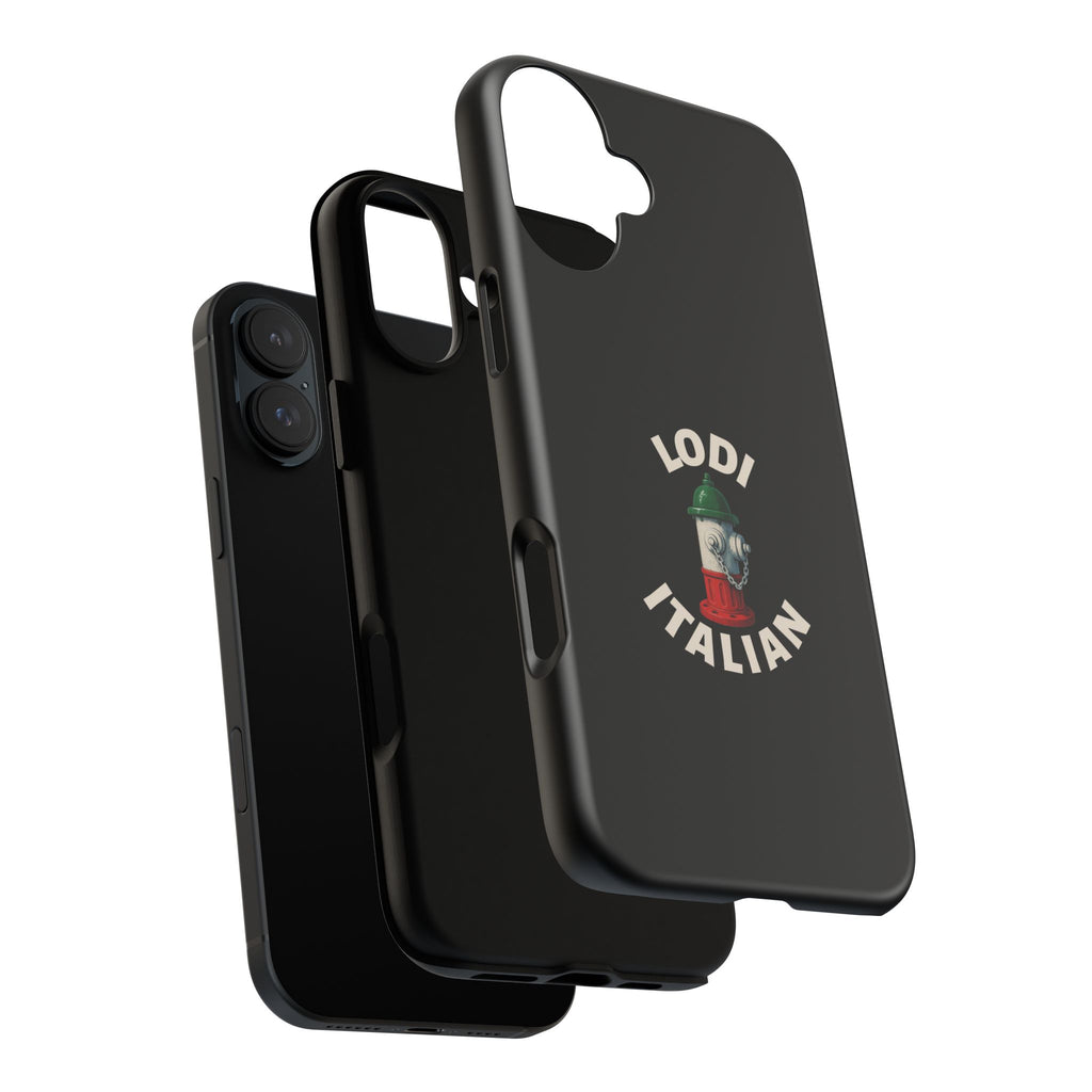 Lodi Italian Black Phone Case, Tough Cases for iPhone, Gift for Italians, Stylish Phone Cover, Unique Phone Accessory