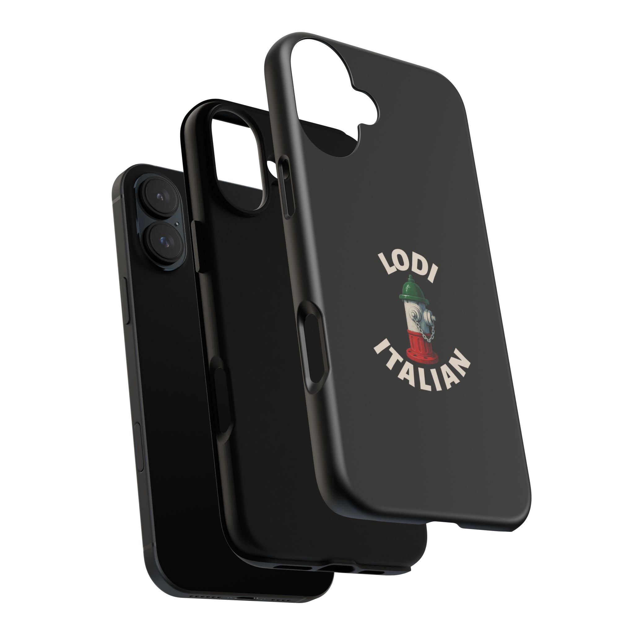 Lodi Italian Black Phone Case, Tough Cases for iPhone, Gift for Italians, Stylish Phone Cover, Unique Phone Accessory