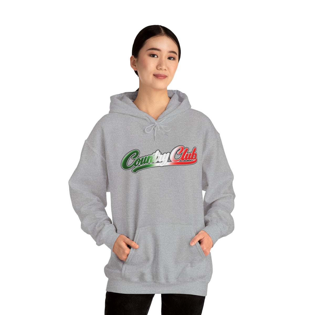 Country Club Hoodie — Italian Flag Script Pullover