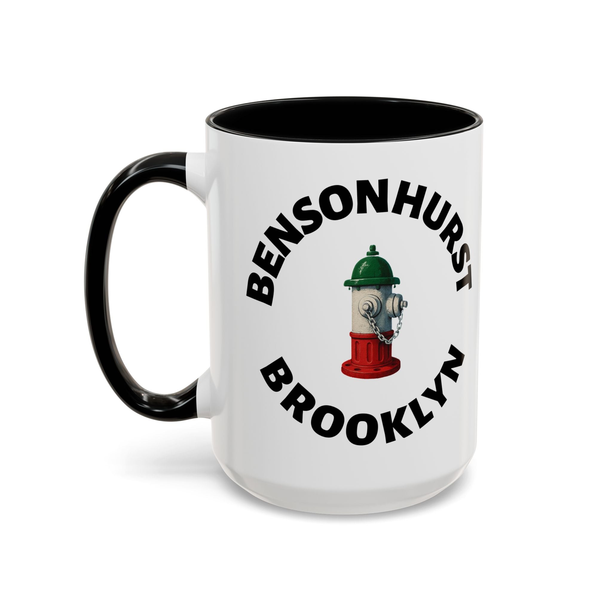 Bensonhurst Coffee Mug with Fire Hydrant Design, Unique Gift for Italians, Fun Kitchen Decor