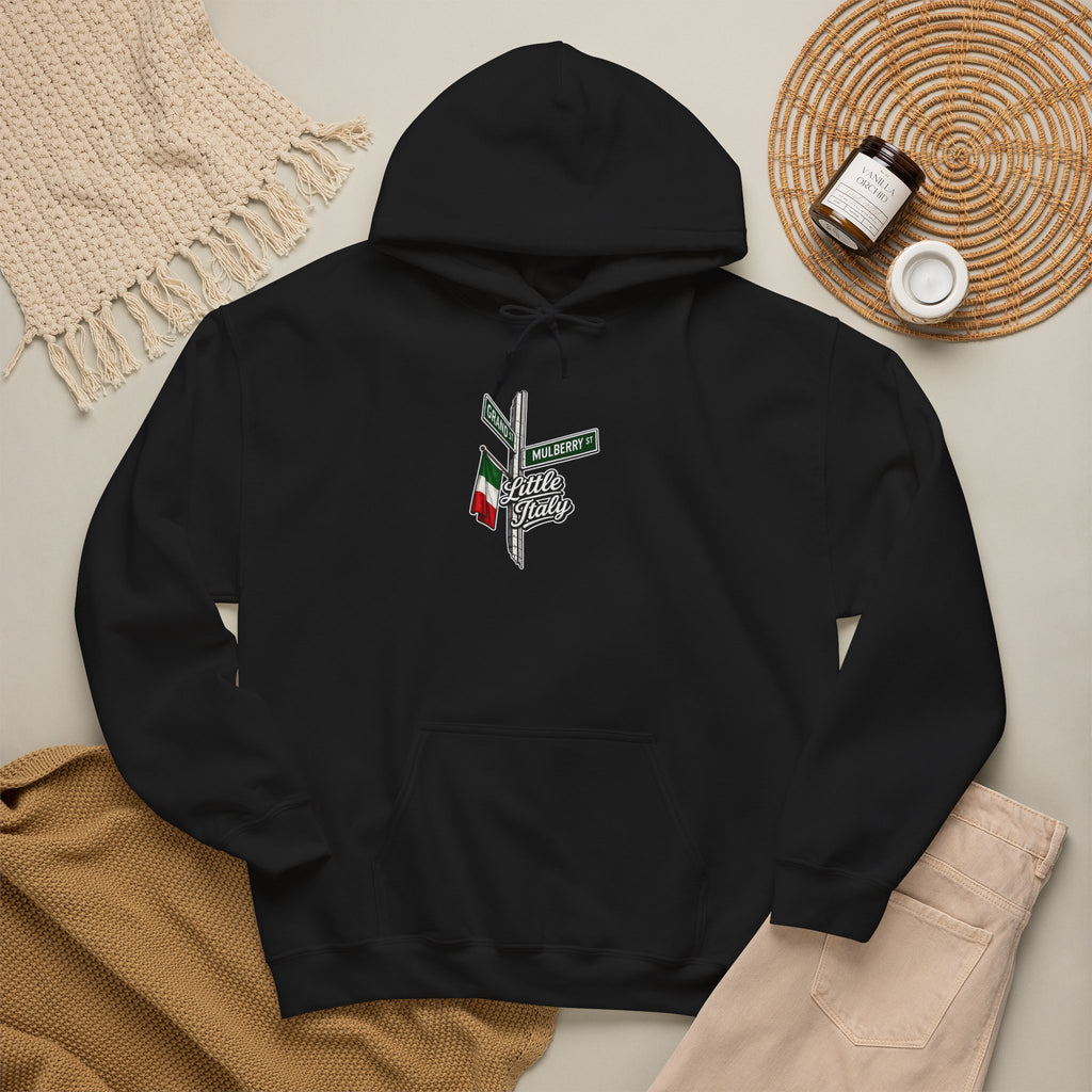 Little Italy Hoodie — Italian Flag Script Pullover