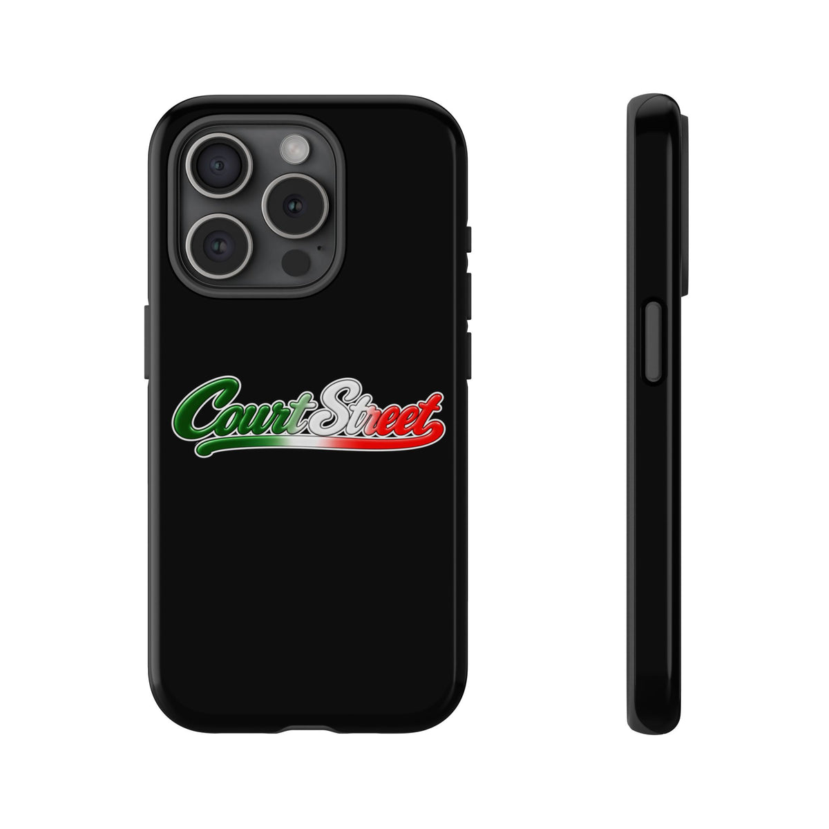 Court Street Black Phone Case, Tough Cases for iPhone, Gift for Italians, Stylish Phone Cover, Unique Phone Accessory