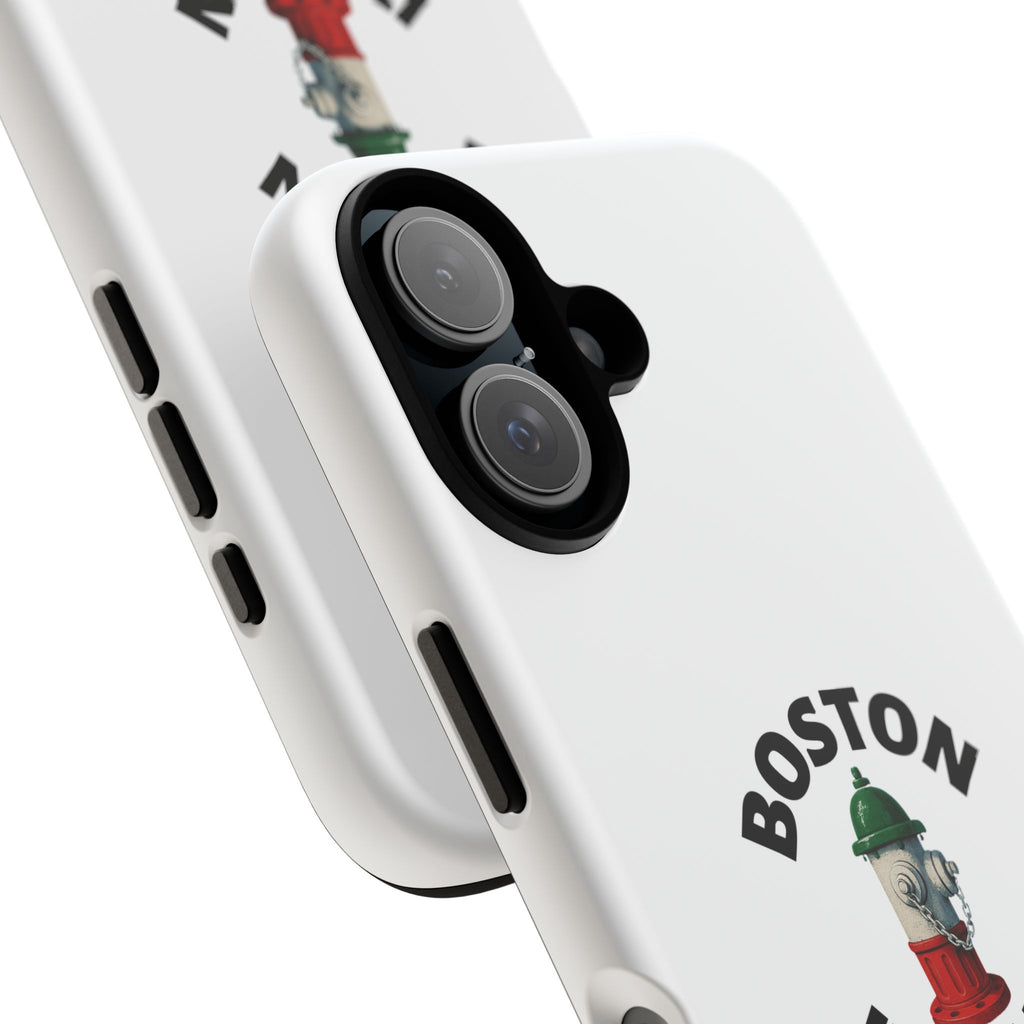 Boston Italian White Phone Case, Urban Style Phone Cover, Tough Smartphone Case, Gift for Italian Heritage, Fun Streetwear Accessories