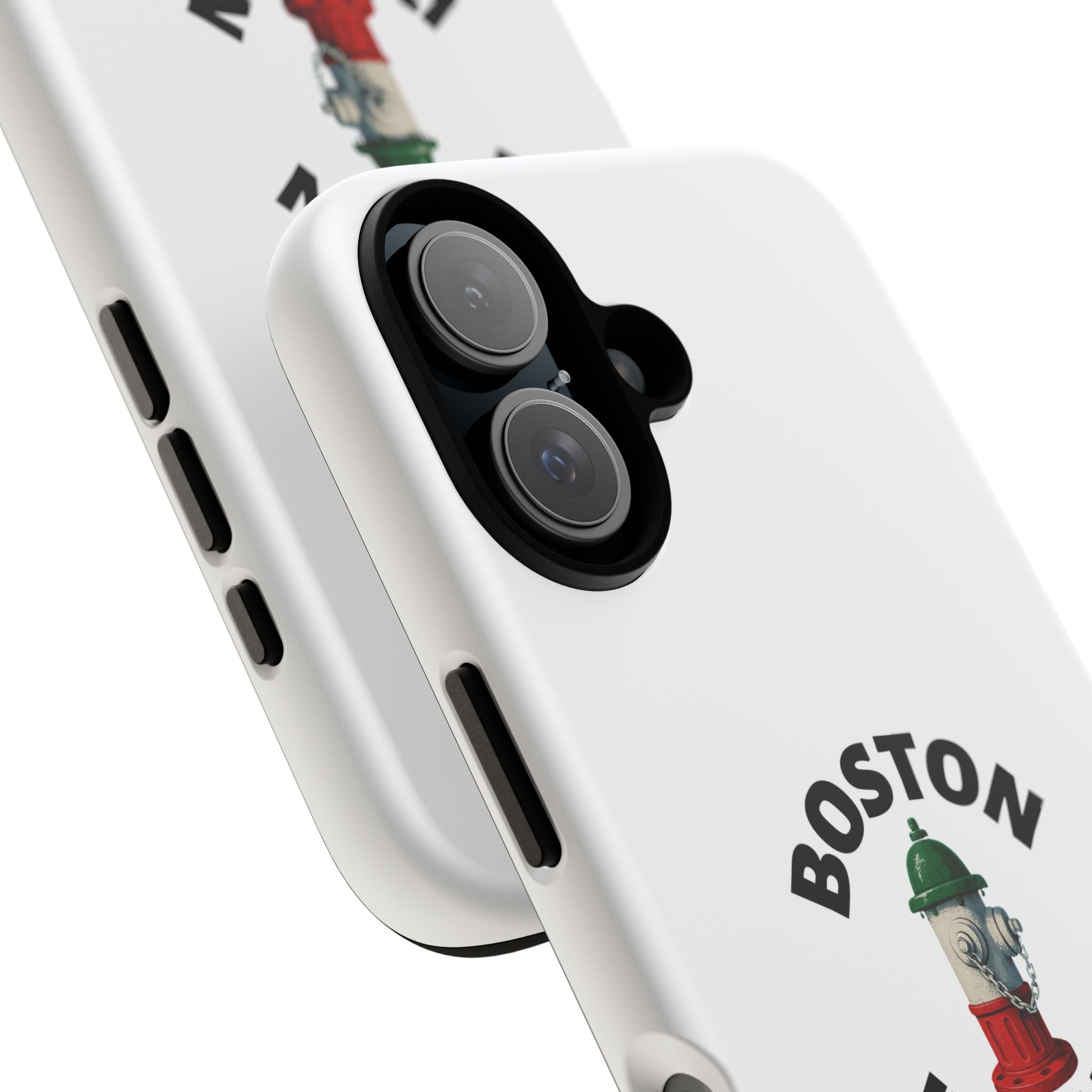 Boston Italian White Phone Case, Urban Style Phone Cover, Tough Smartphone Case, Gift for Italian Heritage, Fun Streetwear Accessories