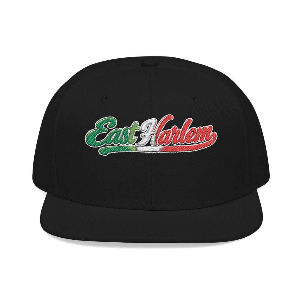 East Harlem Italian Embroidered Snapback Hat | Street Sign Patch Cap