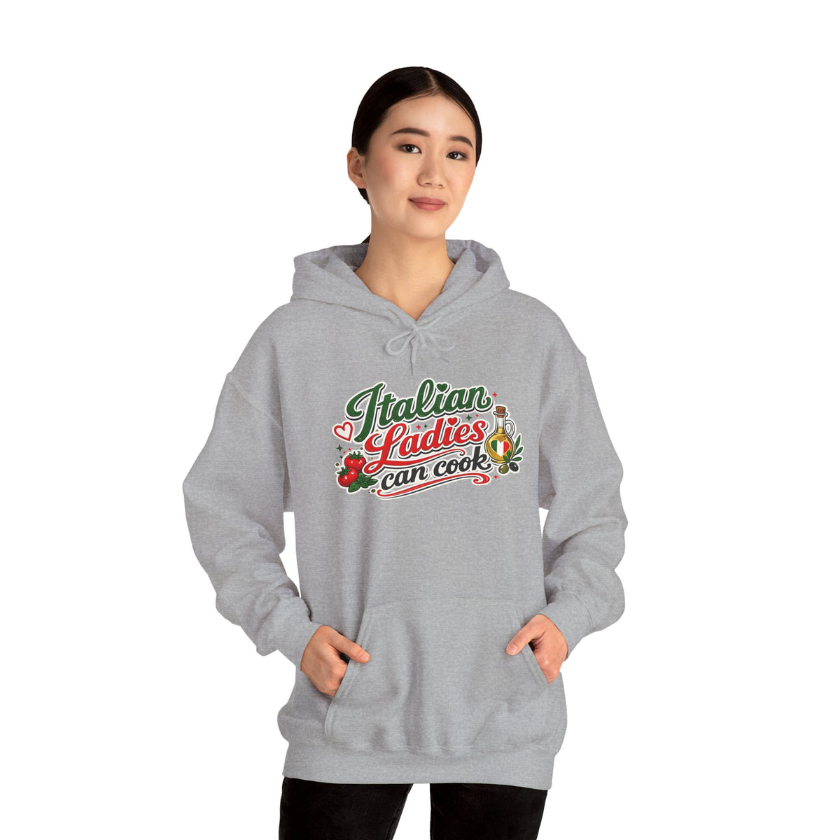Italian Ladies can Cook Hoodie — Italian Flag Script Pullover
