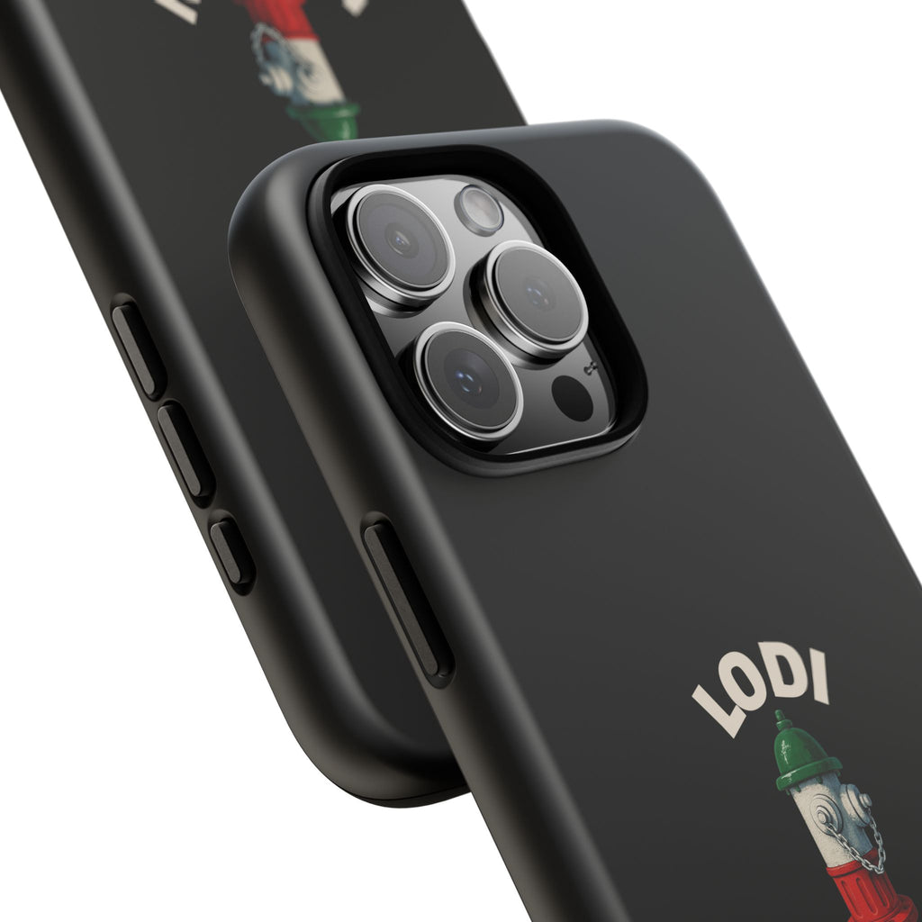 Lodi Italian Black Phone Case, Tough Cases for iPhone, Gift for Italians, Stylish Phone Cover, Unique Phone Accessory