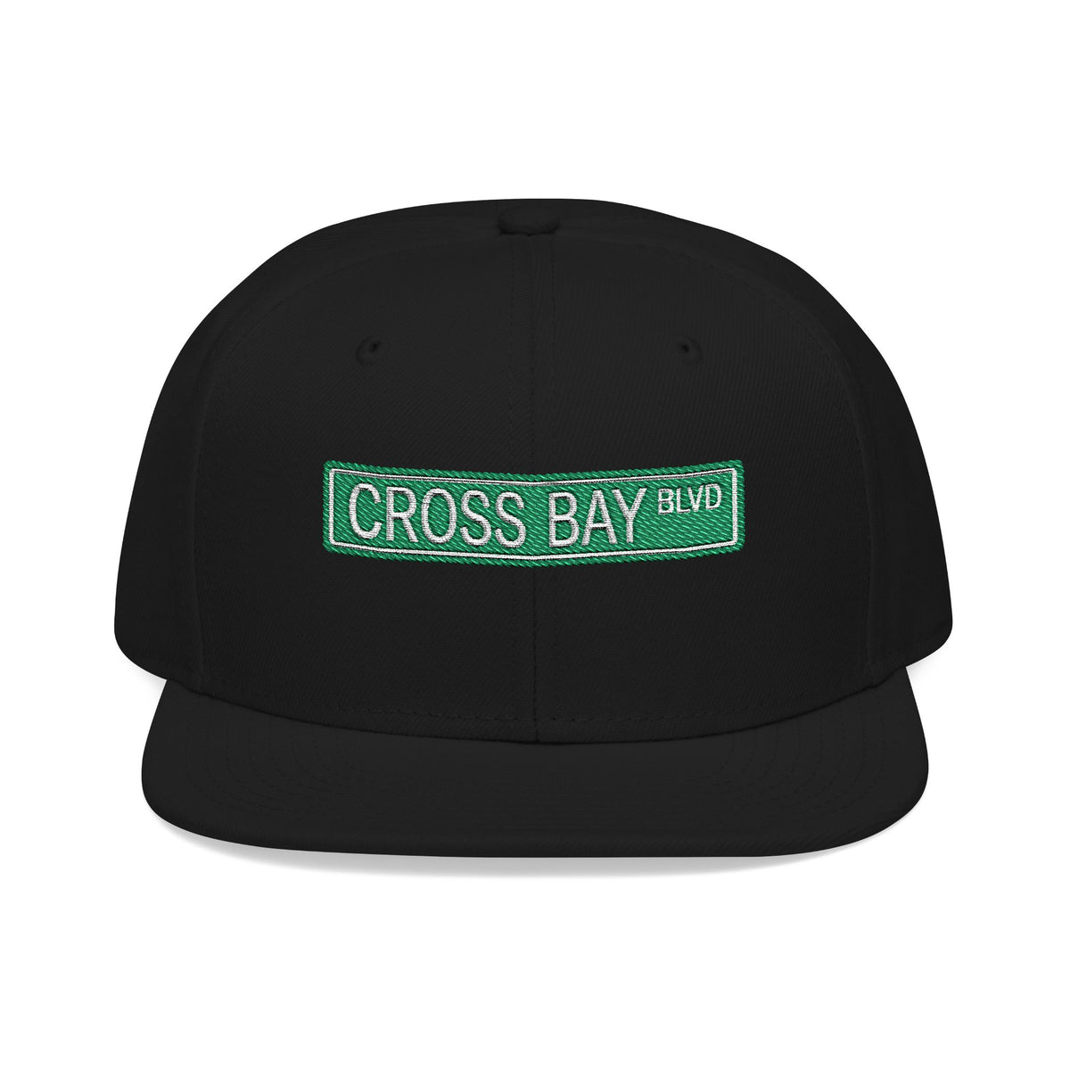 Cross Bay BLVD Embroidered Snapback Hat | Street Sign Patch Cap