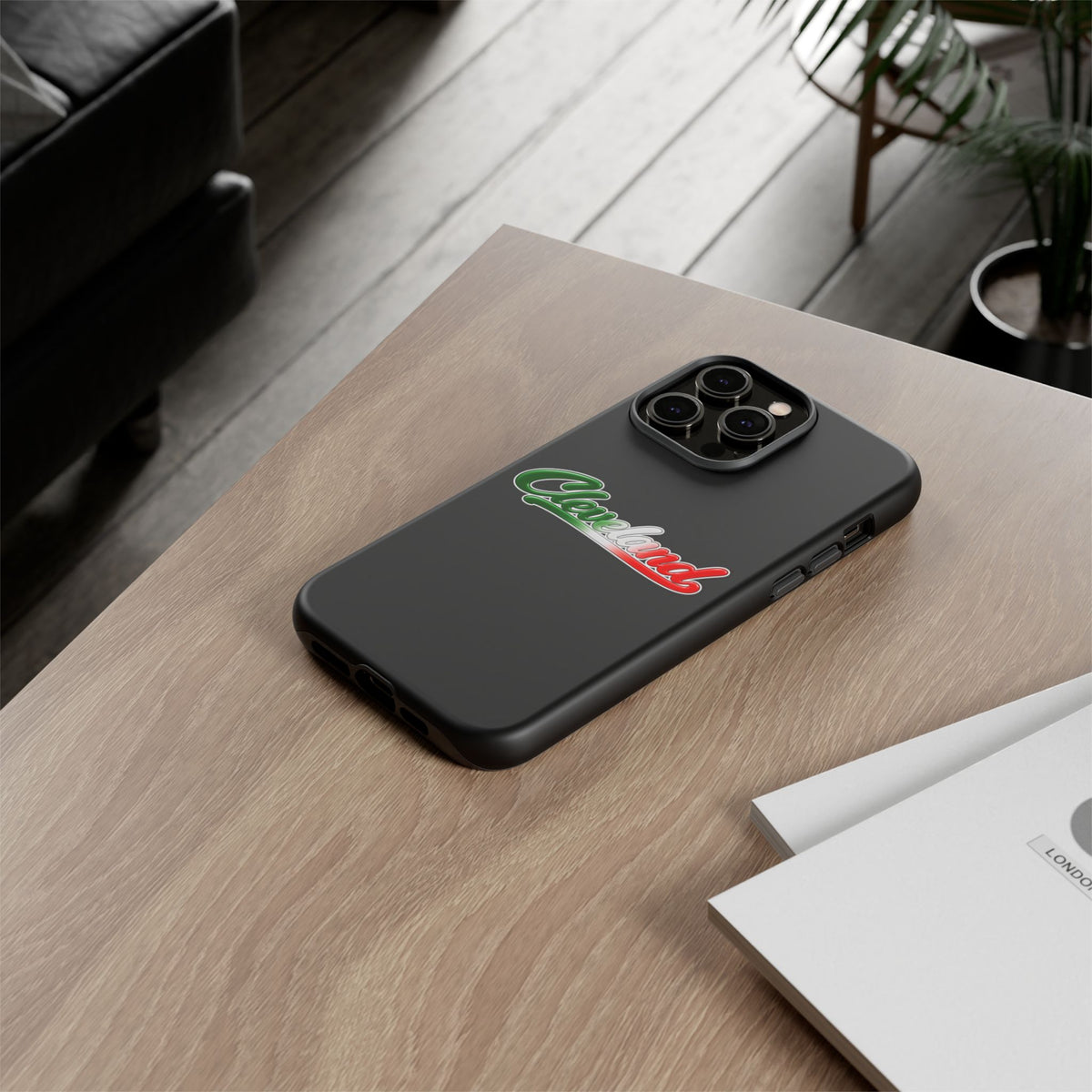 Cleveland Black Phone Case, Tough Cases for iPhone, Gift for Italians, Stylish Phone Cover, Unique Phone Accessory