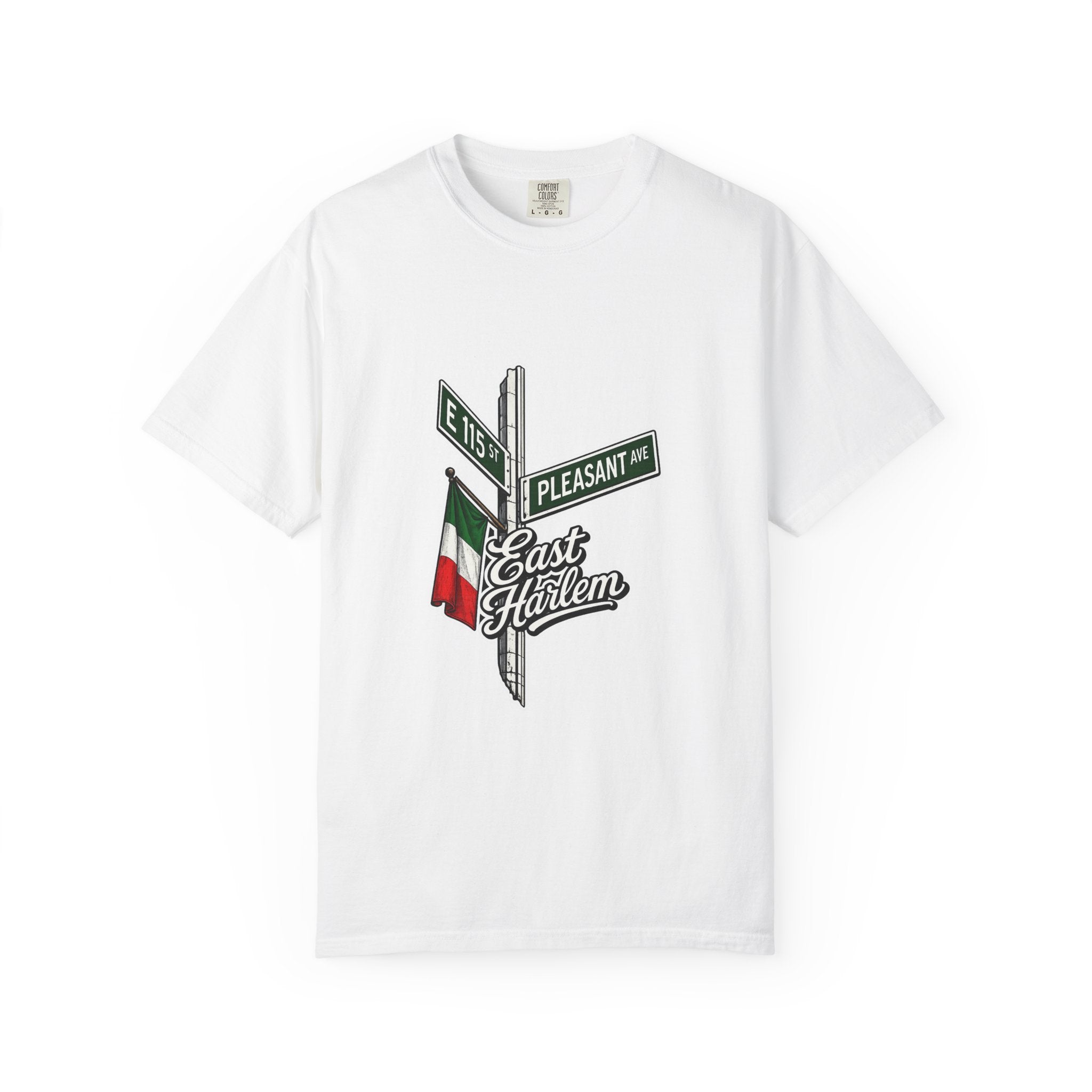 East Harlem with Italian Flag Tee | Street Style, Unisex Fashion, Comfortable Casual Wear