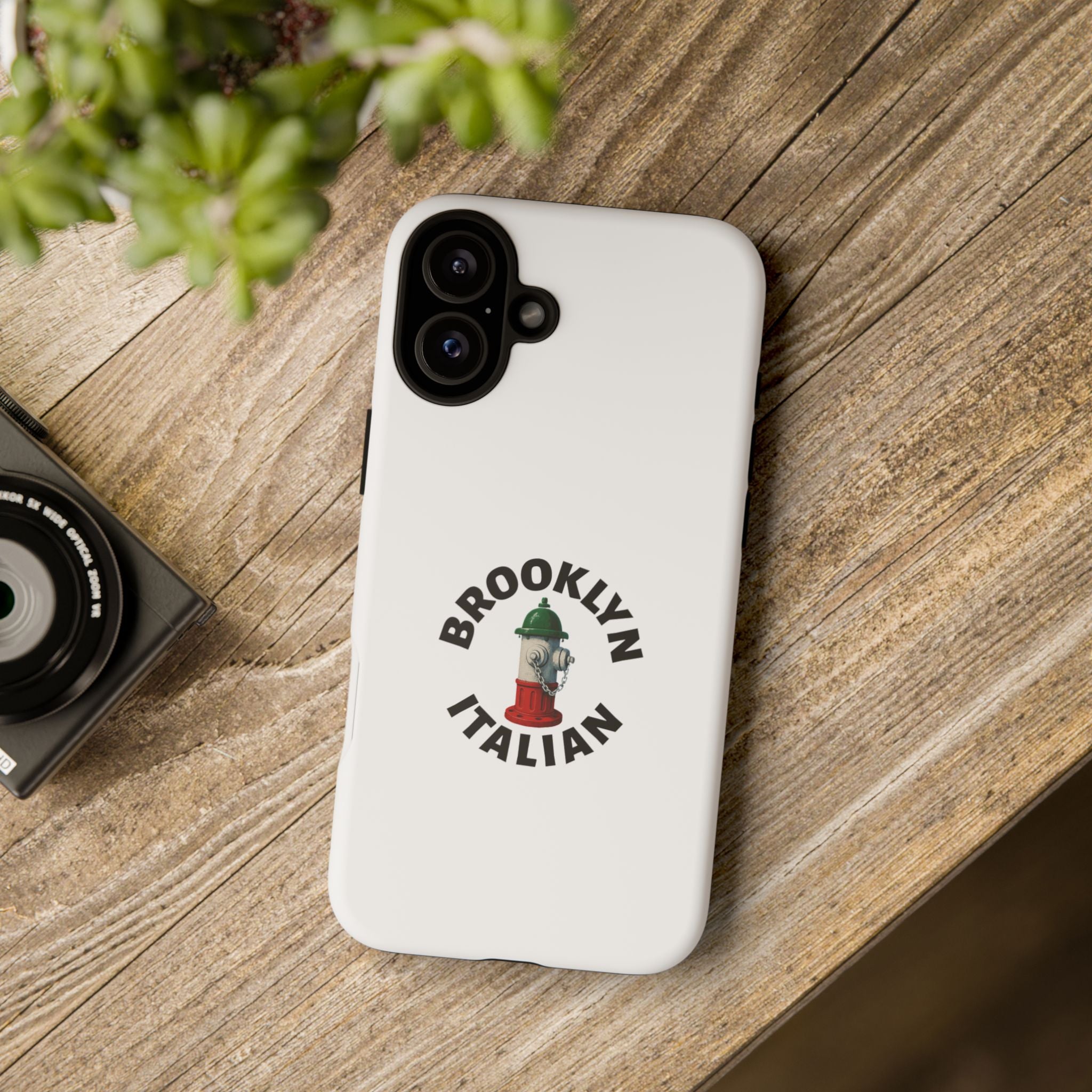 Brooklyn Italian White Phone Case, Urban Style Phone Cover, Tough Smartphone Case, Gift for Italian Heritage, Fun Streetwear Accessories
