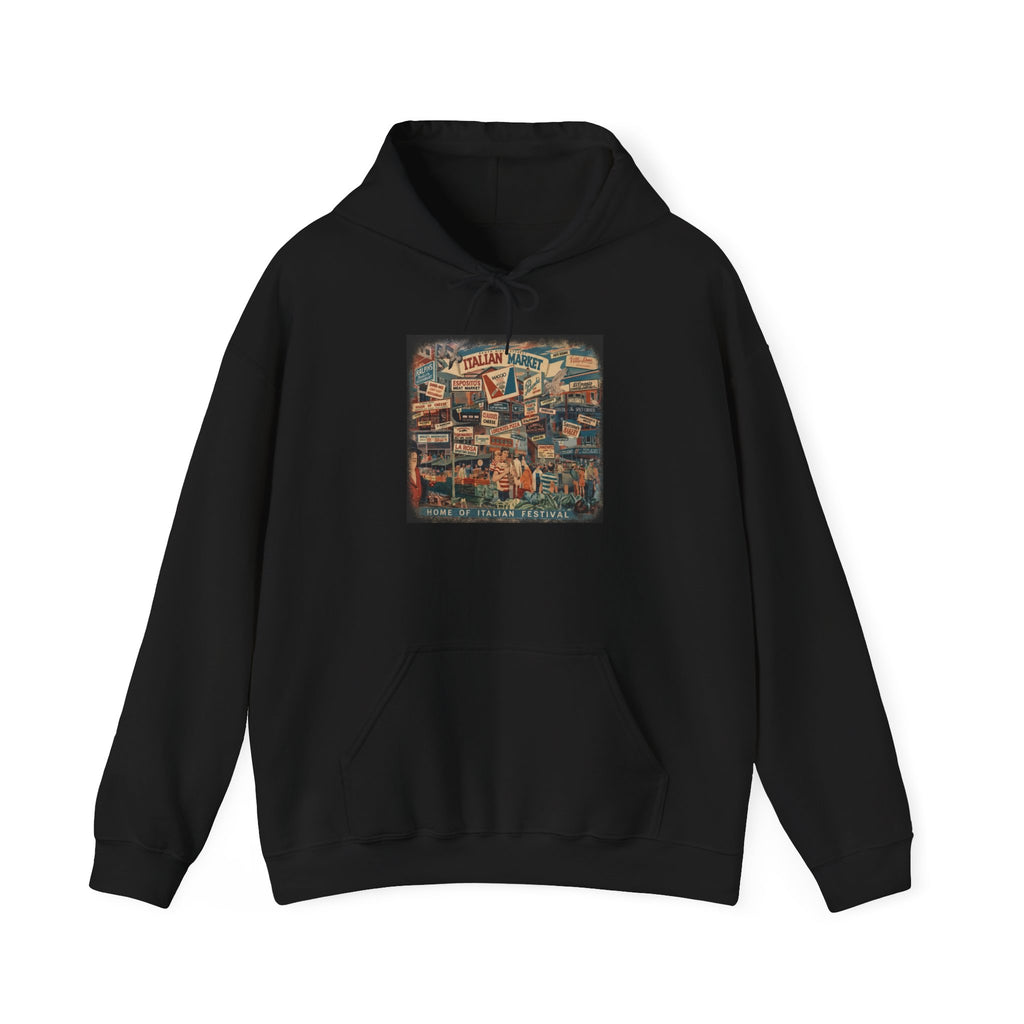 South Philly Italian Market Hoodie — Italian Flag Script Pullover