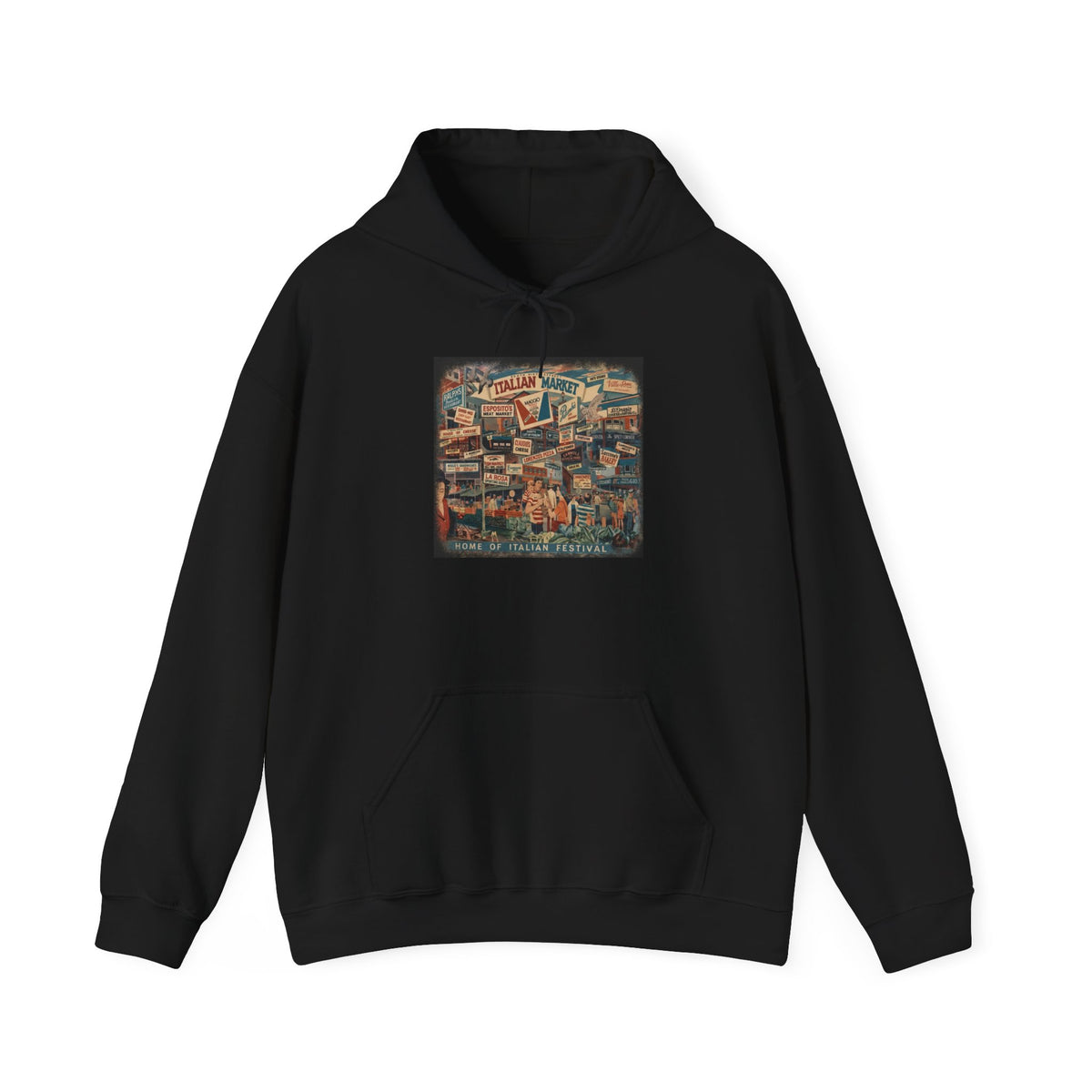 South Philly Italian Market Hoodie — Italian Flag Script Pullover