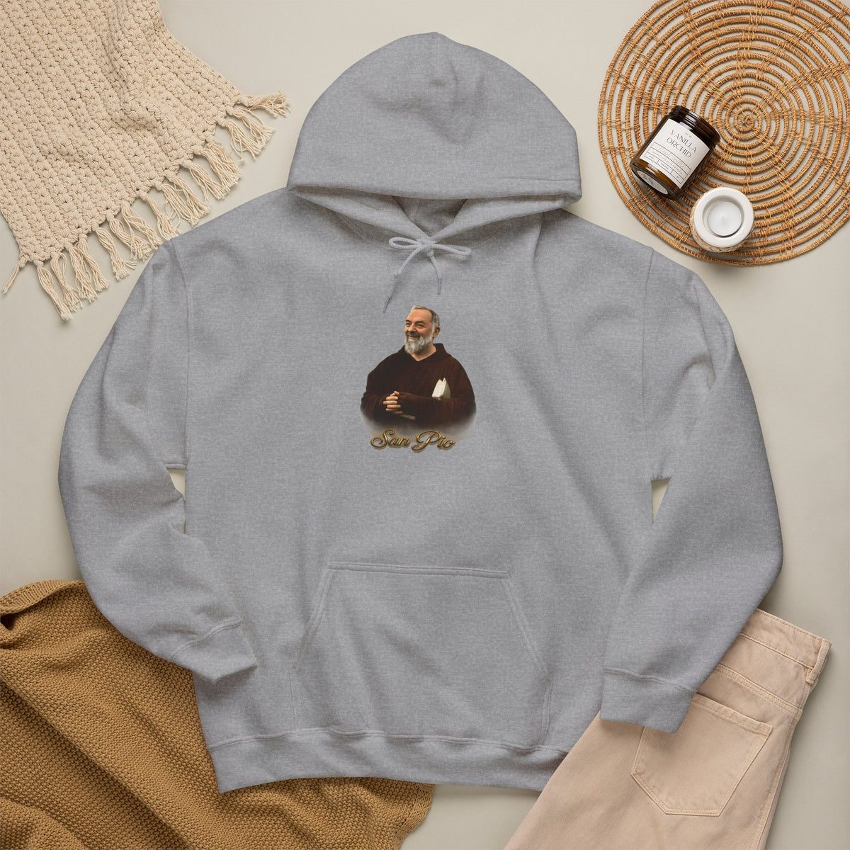 San Pio Hoodie — Italian Flag Script Pullover