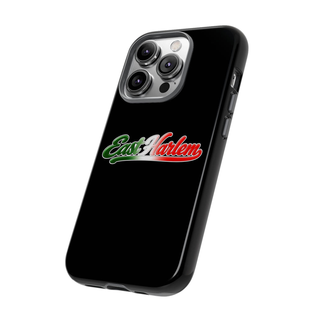 East Harlem Black Phone Case, Tough Cases for iPhone, Gift for Italians, Stylish Phone Cover, Unique Phone Accessory