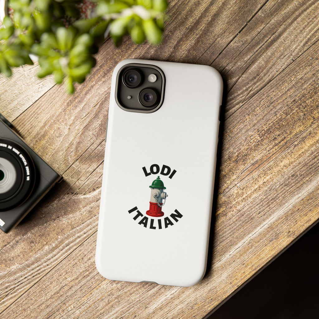 Lodi Italian White Phone Case, Urban Style Phone Cover, Tough Smartphone Case, Gift for Italian Heritage, Fun Streetwear Accessories