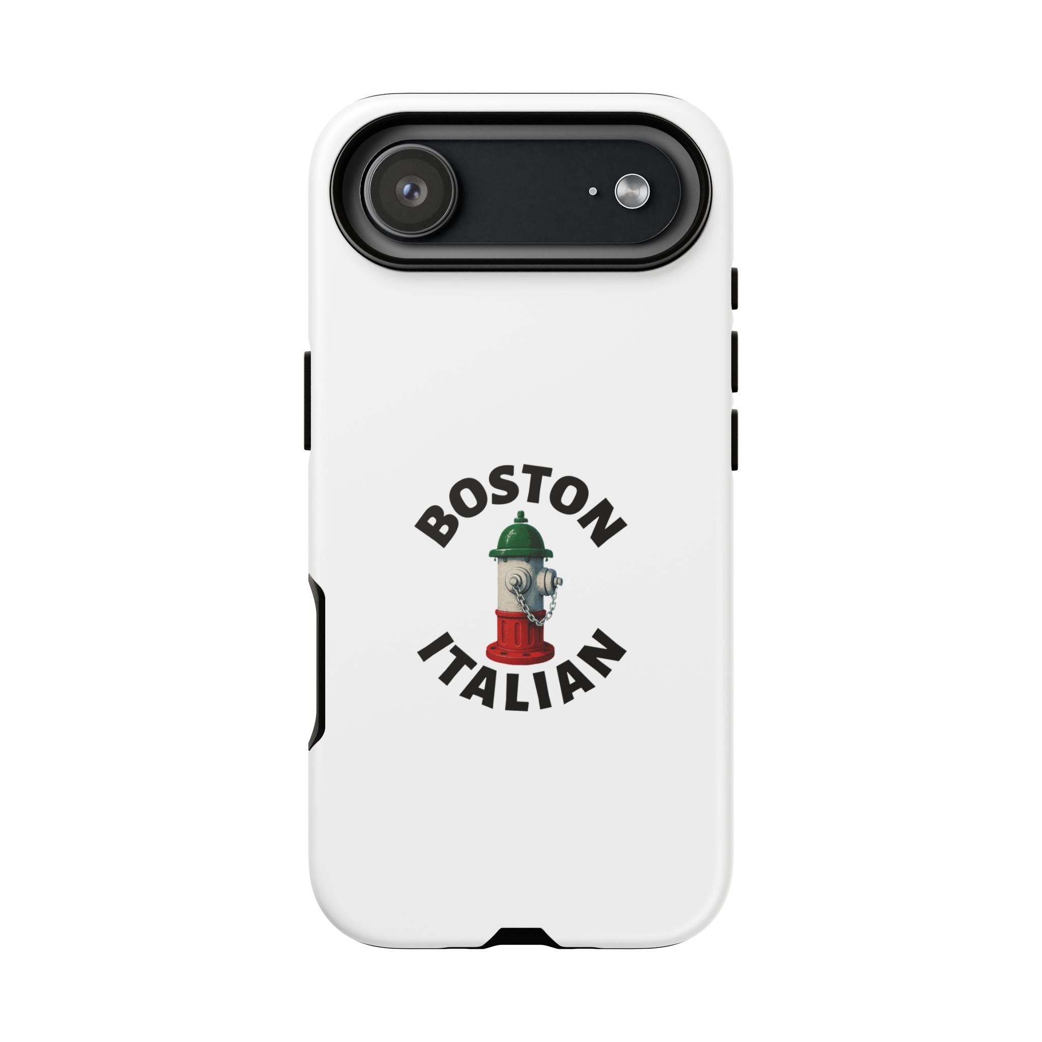 Boston Italian White Phone Case, Urban Style Phone Cover, Tough Smartphone Case, Gift for Italian Heritage, Fun Streetwear Accessories