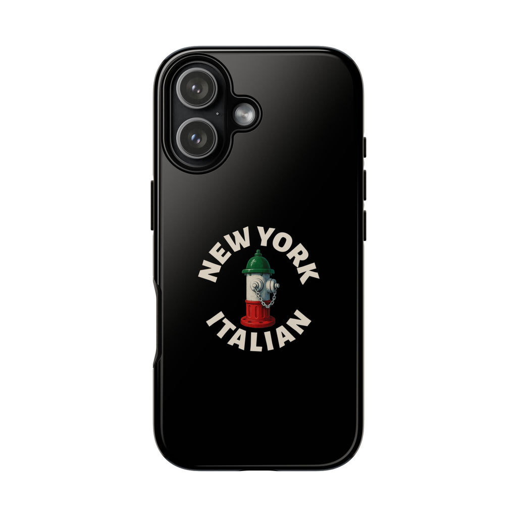 New York Italian Black Phone Case, Tough Cases for iPhone, Gift for Italians, Stylish Phone Cover, Unique Phone Accessory