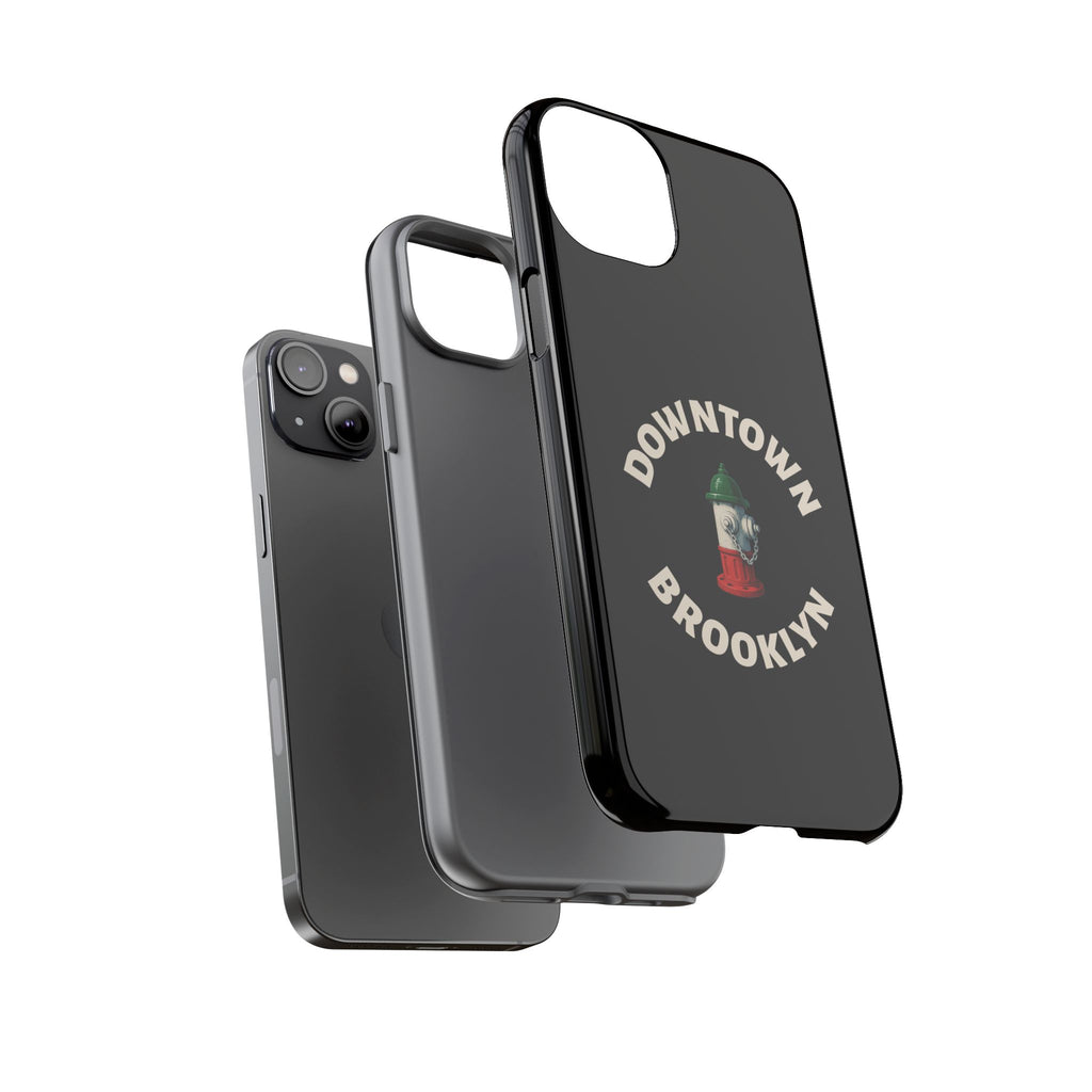 Downtown Brooklyn Black Phone Case, Tough Cases for iPhone, Gift for Italians, Stylish Phone Cover, Unique Phone Accessory
