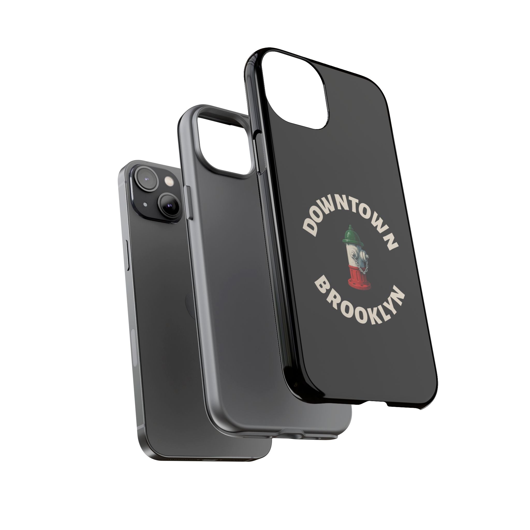 Downtown Brooklyn Black Phone Case, Tough Cases for iPhone, Gift for Italians, Stylish Phone Cover, Unique Phone Accessory
