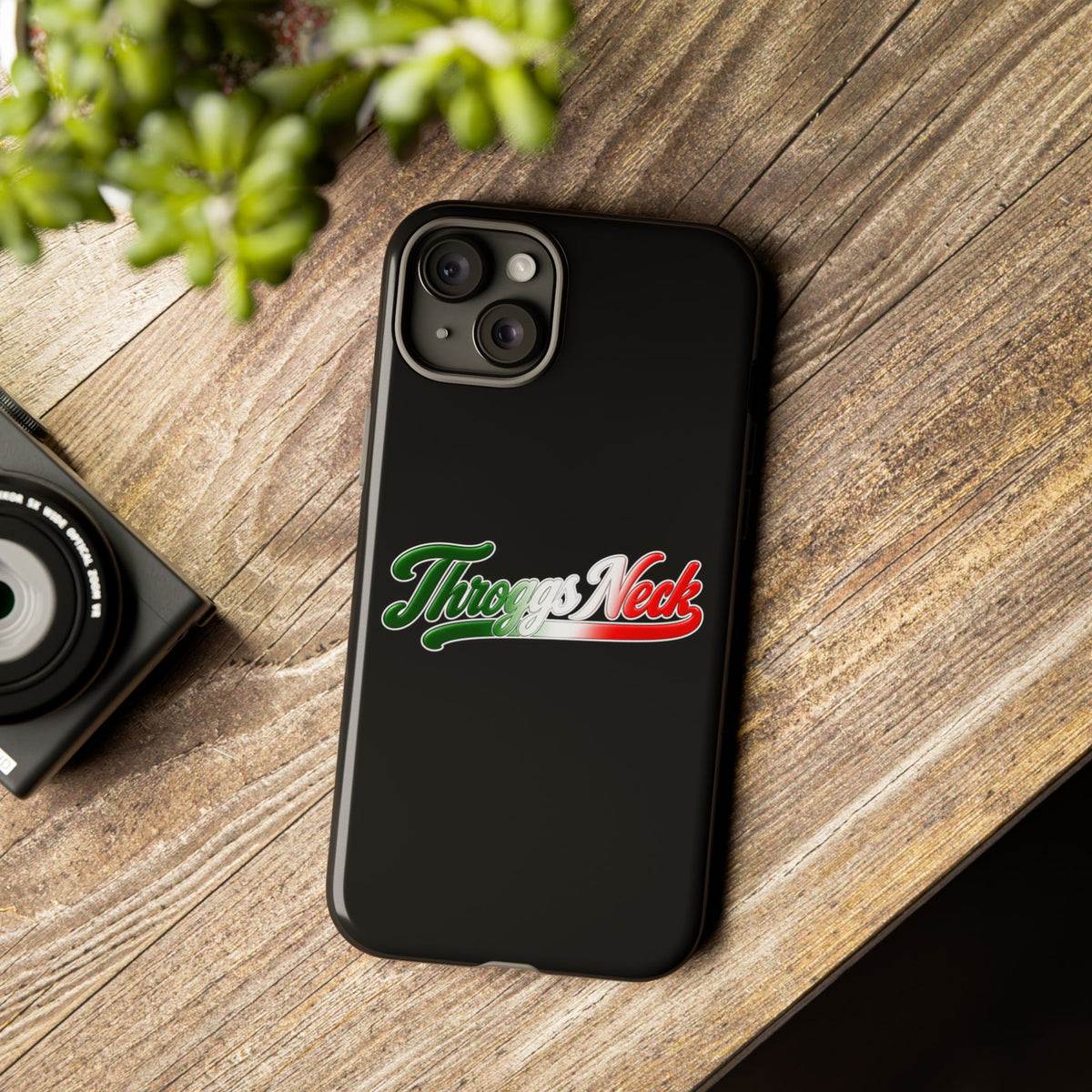 Throggs Neck Black Phone Case, Tough Cases for iPhone, Gift for Italians, Stylish Phone Cover, Unique Phone Accessory