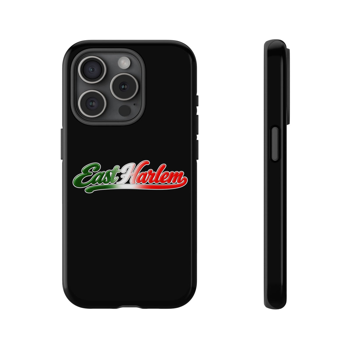 East Harlem Black Phone Case, Tough Cases for iPhone, Gift for Italians, Stylish Phone Cover, Unique Phone Accessory
