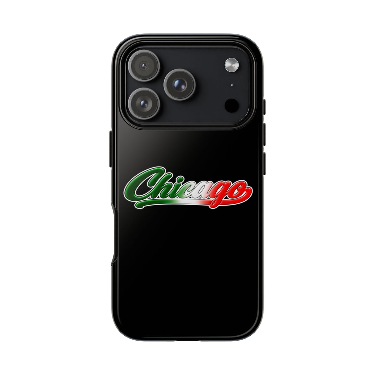 Chicago Black Phone Case, Tough Cases for iPhone, Gift for Italians, Stylish Phone Cover, Unique Phone Accessory