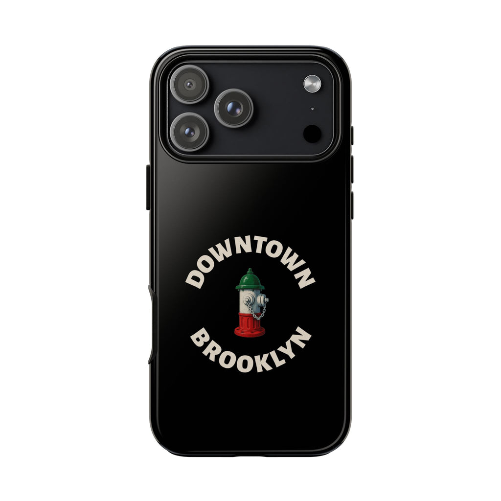 Downtown Brooklyn Black Phone Case, Tough Cases for iPhone, Gift for Italians, Stylish Phone Cover, Unique Phone Accessory