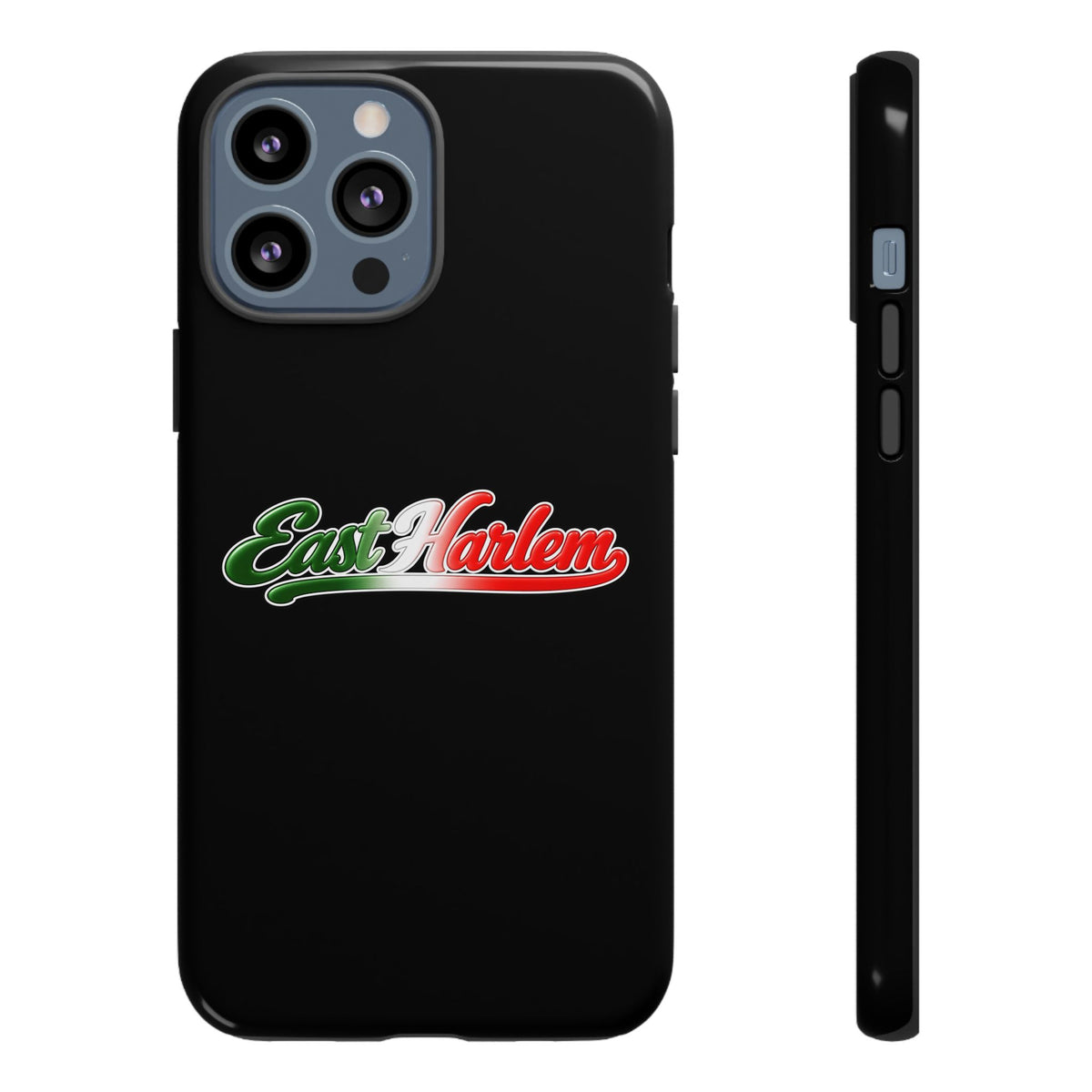 East Harlem Black Phone Case, Tough Cases for iPhone, Gift for Italians, Stylish Phone Cover, Unique Phone Accessory