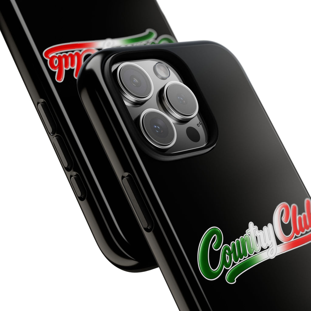 Country Club Black Phone Case, Tough Cases for iPhone, Gift for Italians, Stylish Phone Cover, Unique Phone Accessory