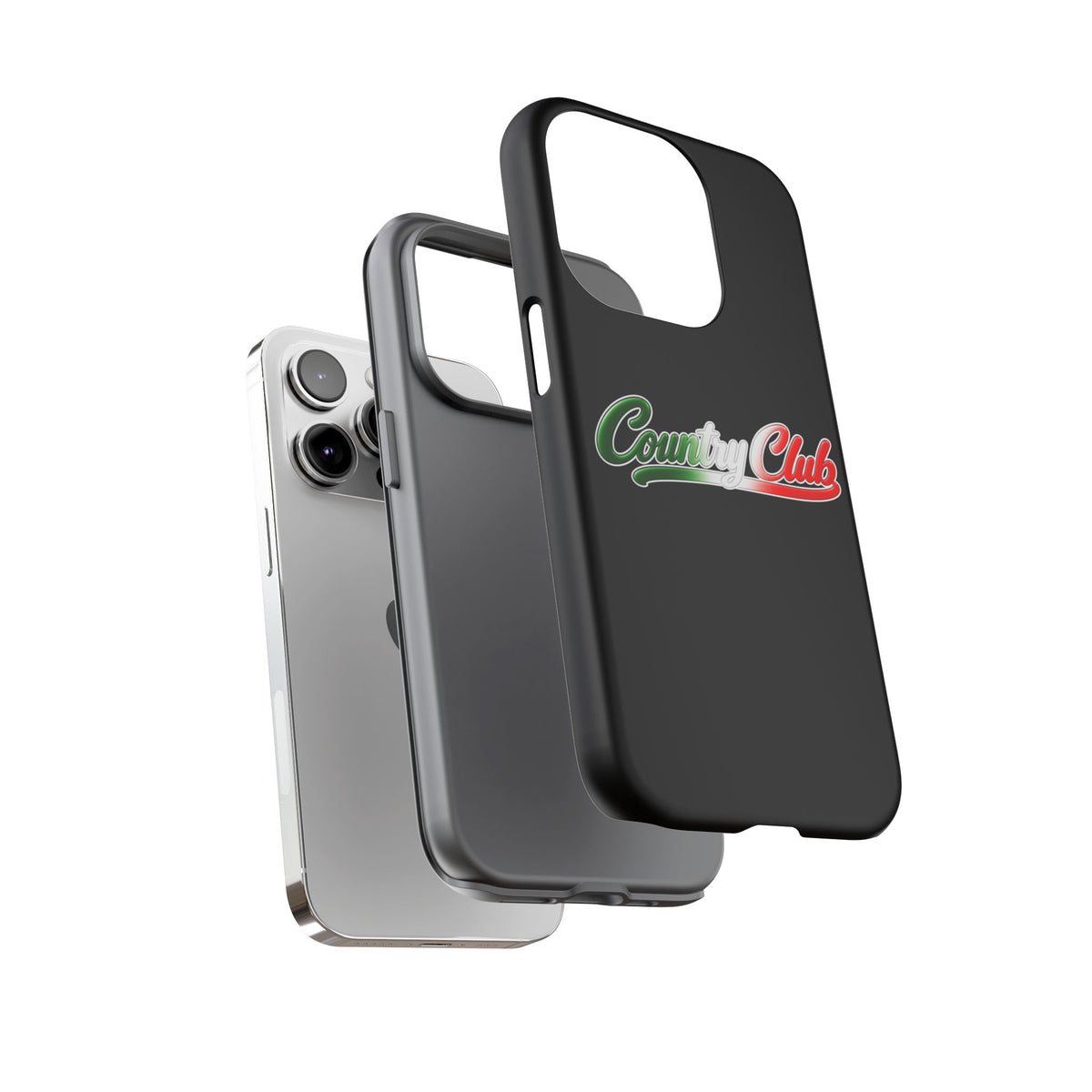 Country Club Black Phone Case, Tough Cases for iPhone, Gift for Italians, Stylish Phone Cover, Unique Phone Accessory