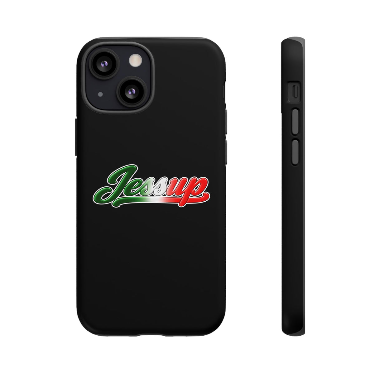 Jessup Black Phone Case, Tough Cases for iPhone, Gift for Italians, Stylish Phone Cover, Unique Phone Accessory