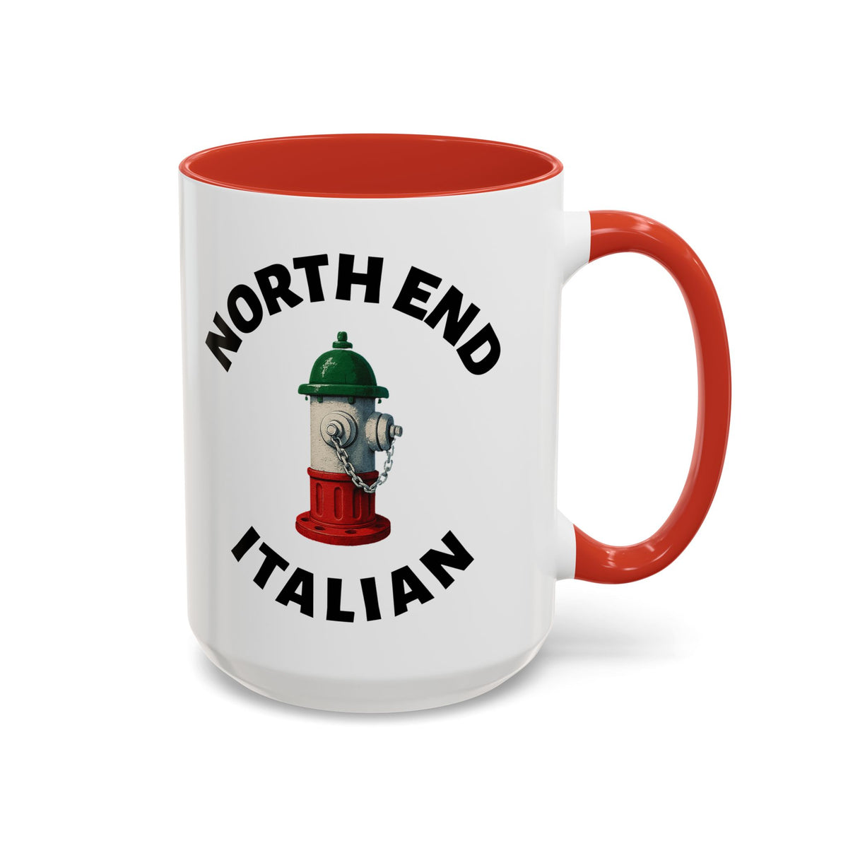 North End Coffee Mug with Fire Hydrant Design, Unique Gift for Italians, Fun Kitchen Decor