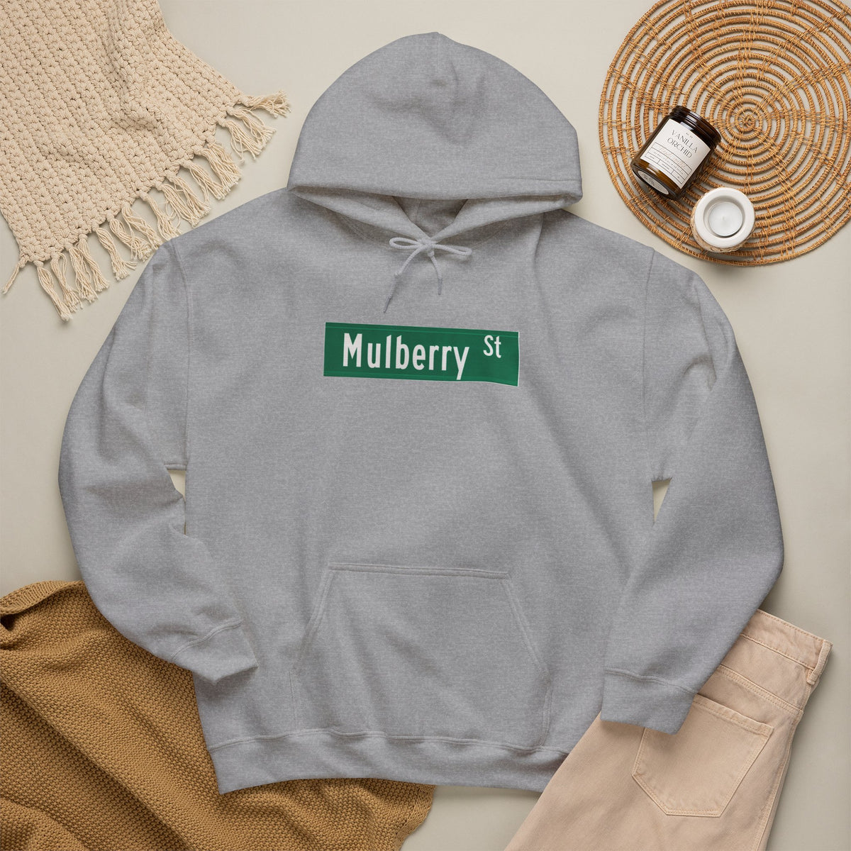 Mulberry St Hoodie — Italian Flag Script Pullover
