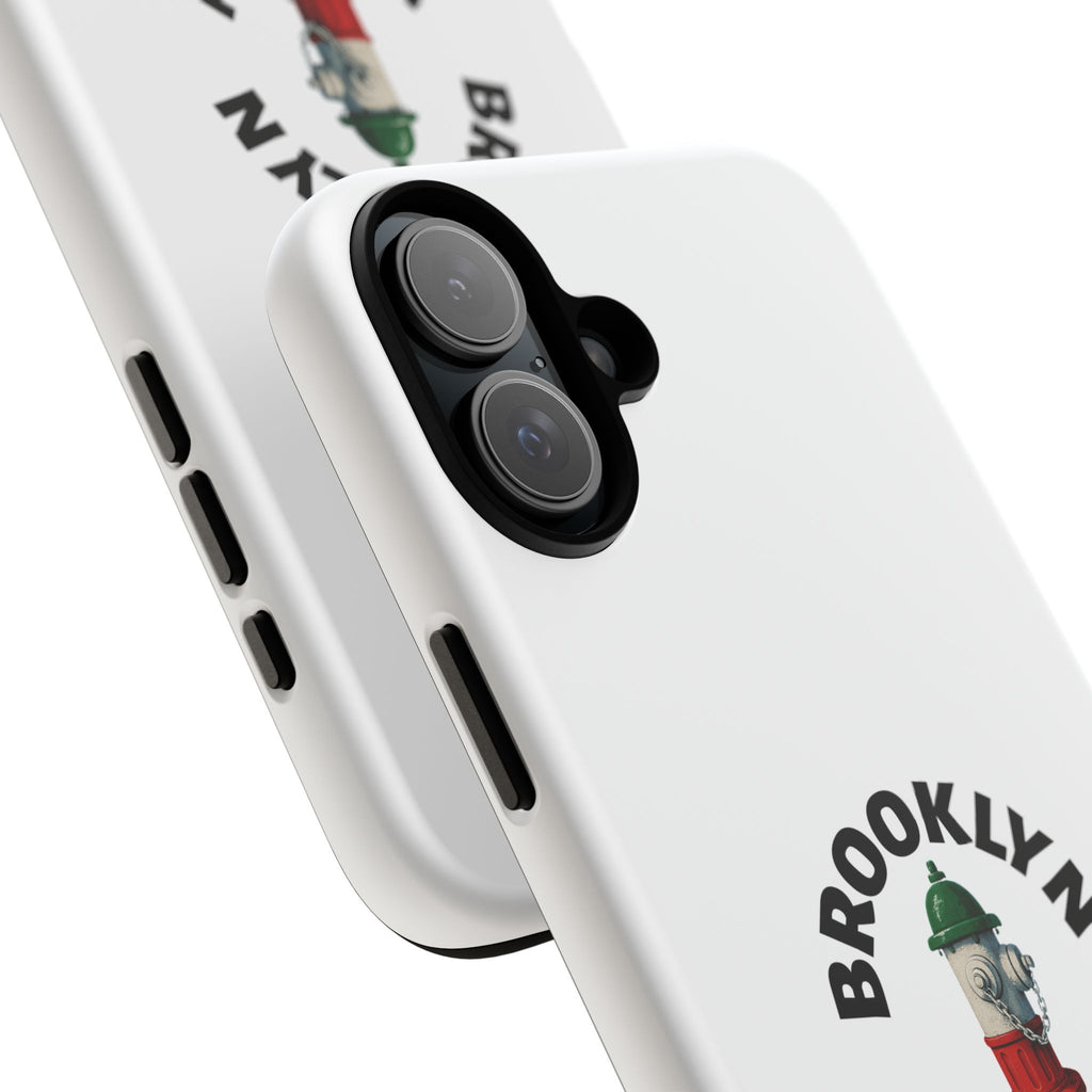 Brooklyn Italian White Phone Case, Urban Style Phone Cover, Tough Smartphone Case, Gift for Italian Heritage, Fun Streetwear Accessories