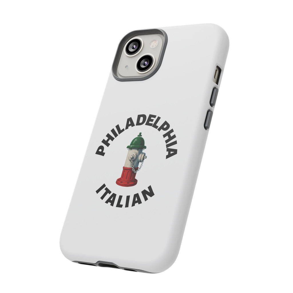 Philadelphia Italian White Phone Case, Urban Style Phone Cover, Tough Smartphone Case, Gift for Italian Heritage, Fun Streetwear Accessories