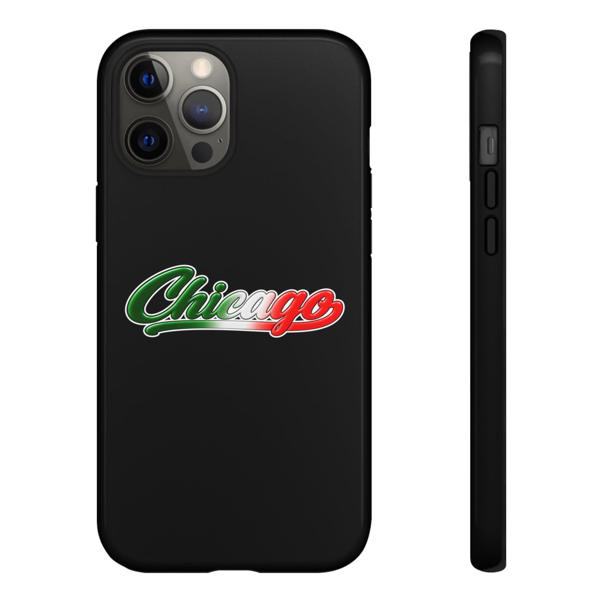 Chicago Black Phone Case, Tough Cases for iPhone, Gift for Italians, Stylish Phone Cover, Unique Phone Accessory
