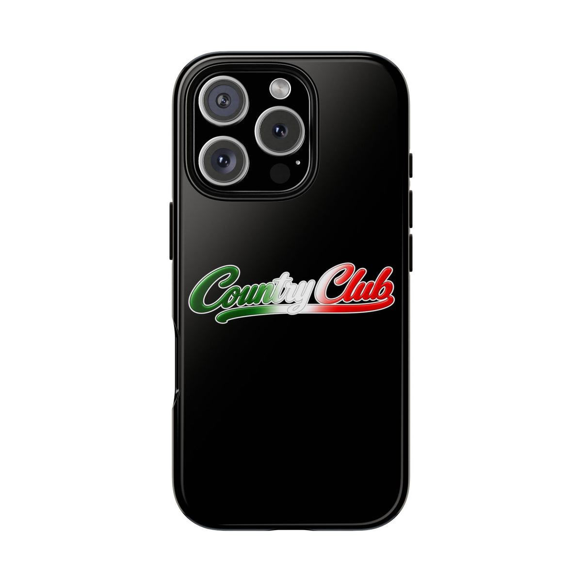 Country Club Black Phone Case, Tough Cases for iPhone, Gift for Italians, Stylish Phone Cover, Unique Phone Accessory