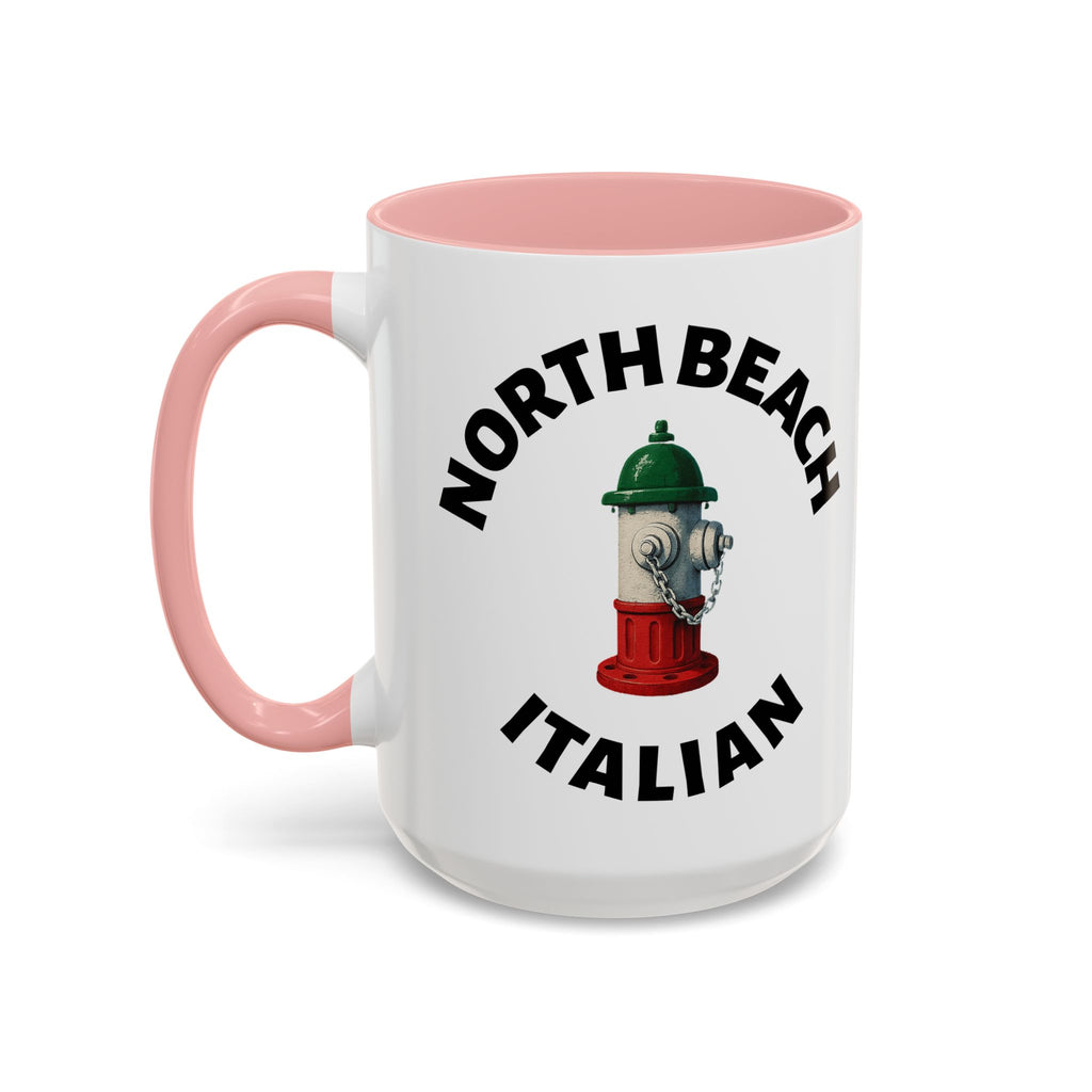 North Beach Coffee Mug with Fire Hydrant Design, Unique Gift for Italians, Fun Kitchen Decor