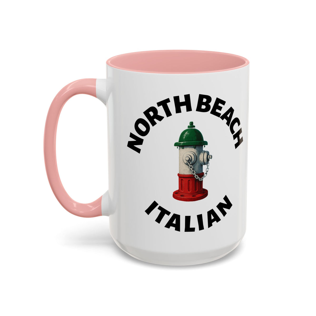 North Beach Coffee Mug with Fire Hydrant Design, Unique Gift for Italians, Fun Kitchen Decor