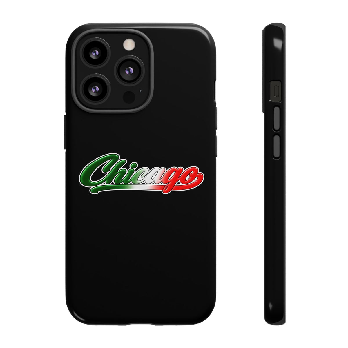 Chicago Black Phone Case, Tough Cases for iPhone, Gift for Italians, Stylish Phone Cover, Unique Phone Accessory