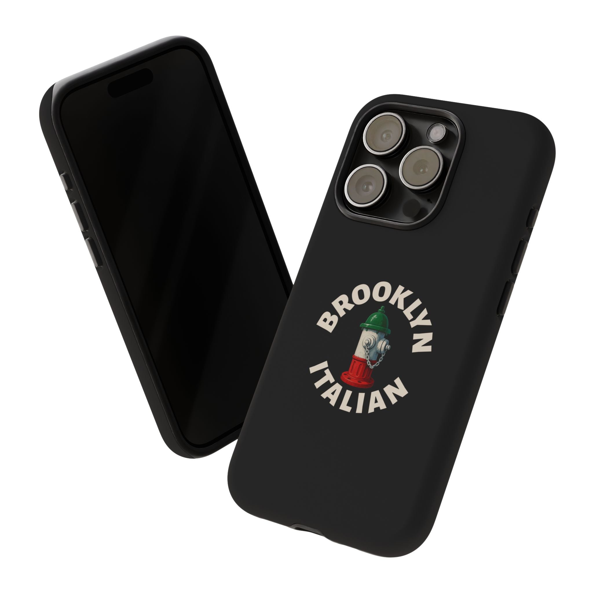 Brooklyn Italian Black Phone Case, Tough Cases for iPhone, Gift for Italians, Stylish Phone Cover, Unique Phone Accessory