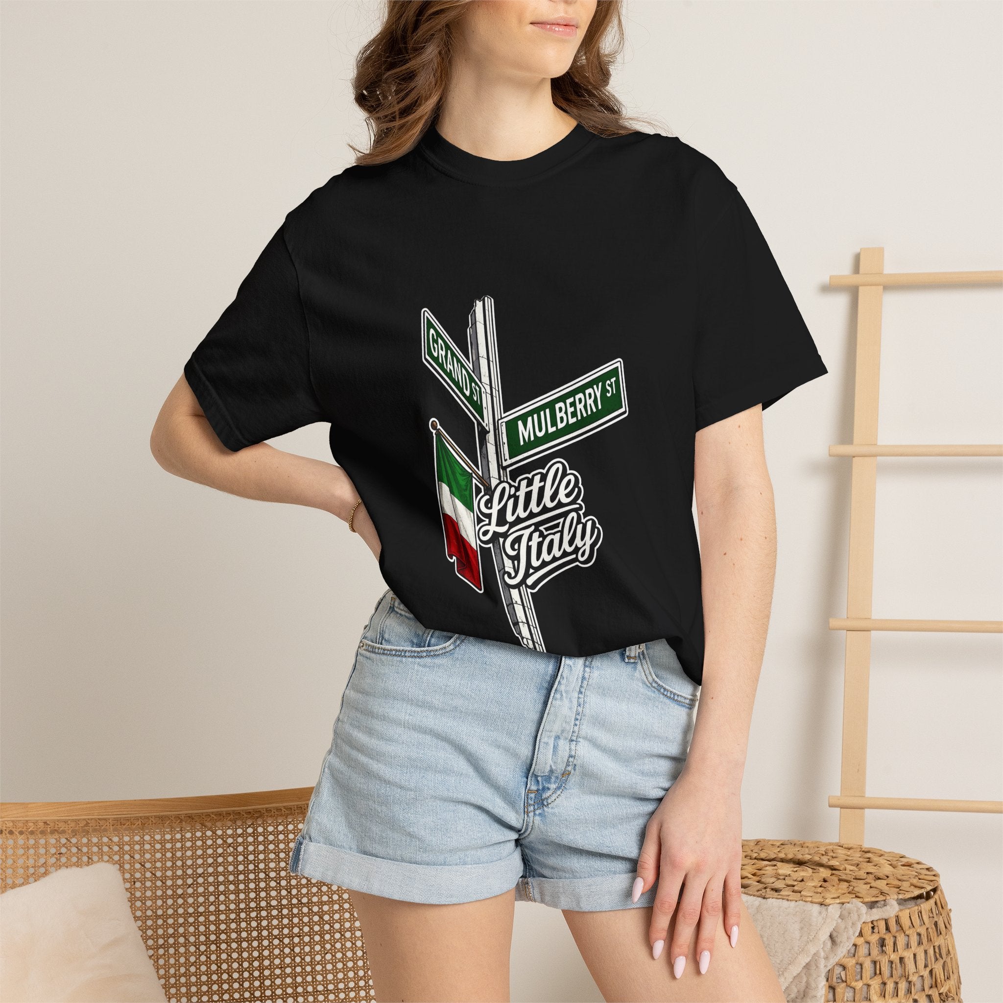 Little Italy with Italian Flag Tee | Street Style, Unisex Fashion, Comfortable Casual Wear