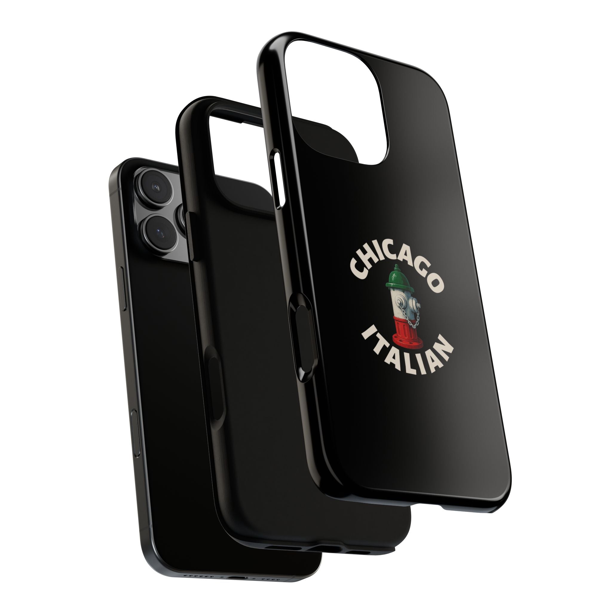 Chicago Italian Black Phone Case, Tough Cases for iPhone, Gift for Italians, Stylish Phone Cover, Unique Phone Accessory