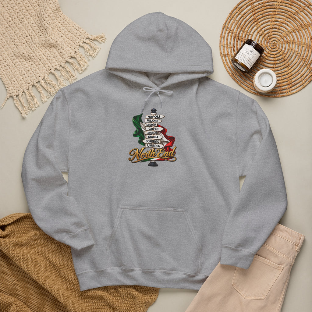 North End Italian Hoodie — Italian Flag Script Pullover