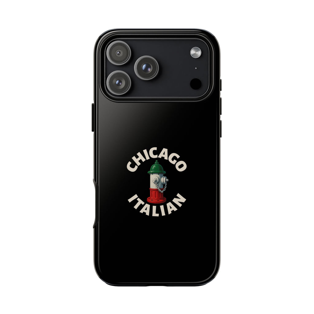 Chicago Italian Black Phone Case, Tough Cases for iPhone, Gift for Italians, Stylish Phone Cover, Unique Phone Accessory