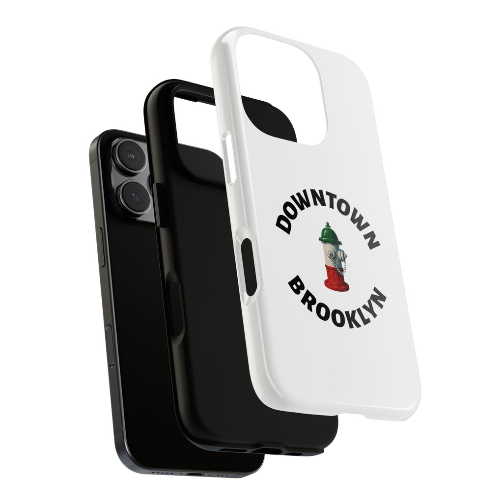 Downtown Brooklyn White Phone Case, Urban Style Phone Cover, Tough Smartphone Case, Gift for Italian Heritage, Fun Streetwear Accessories