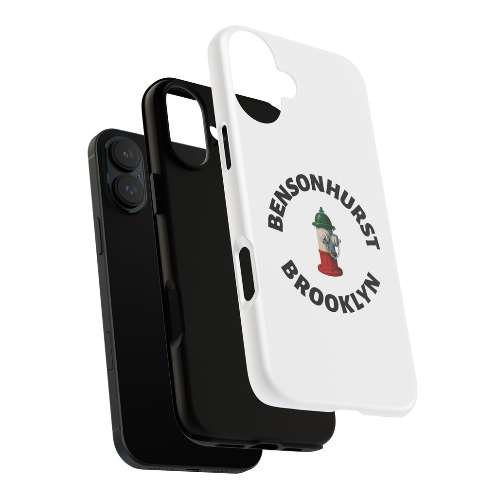 Bensonhurst Brooklyn White Phone Case, Urban Style Phone Cover, Tough Smartphone Case, Gift for Italian Heritage, Fun Streetwear Accessories