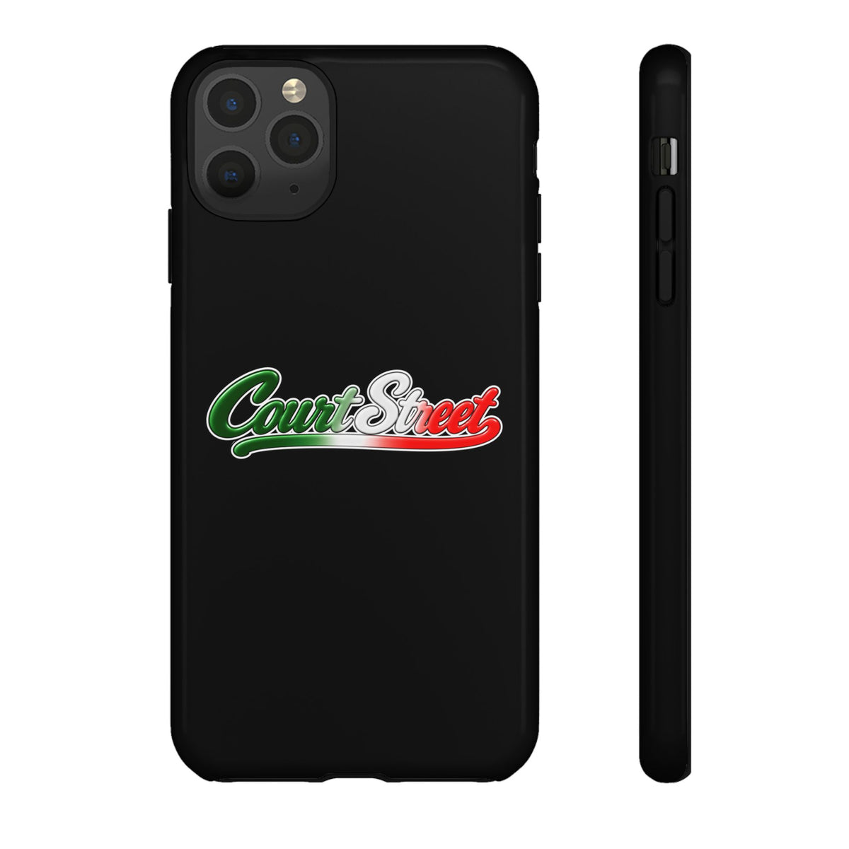 Court Street Black Phone Case, Tough Cases for iPhone, Gift for Italians, Stylish Phone Cover, Unique Phone Accessory