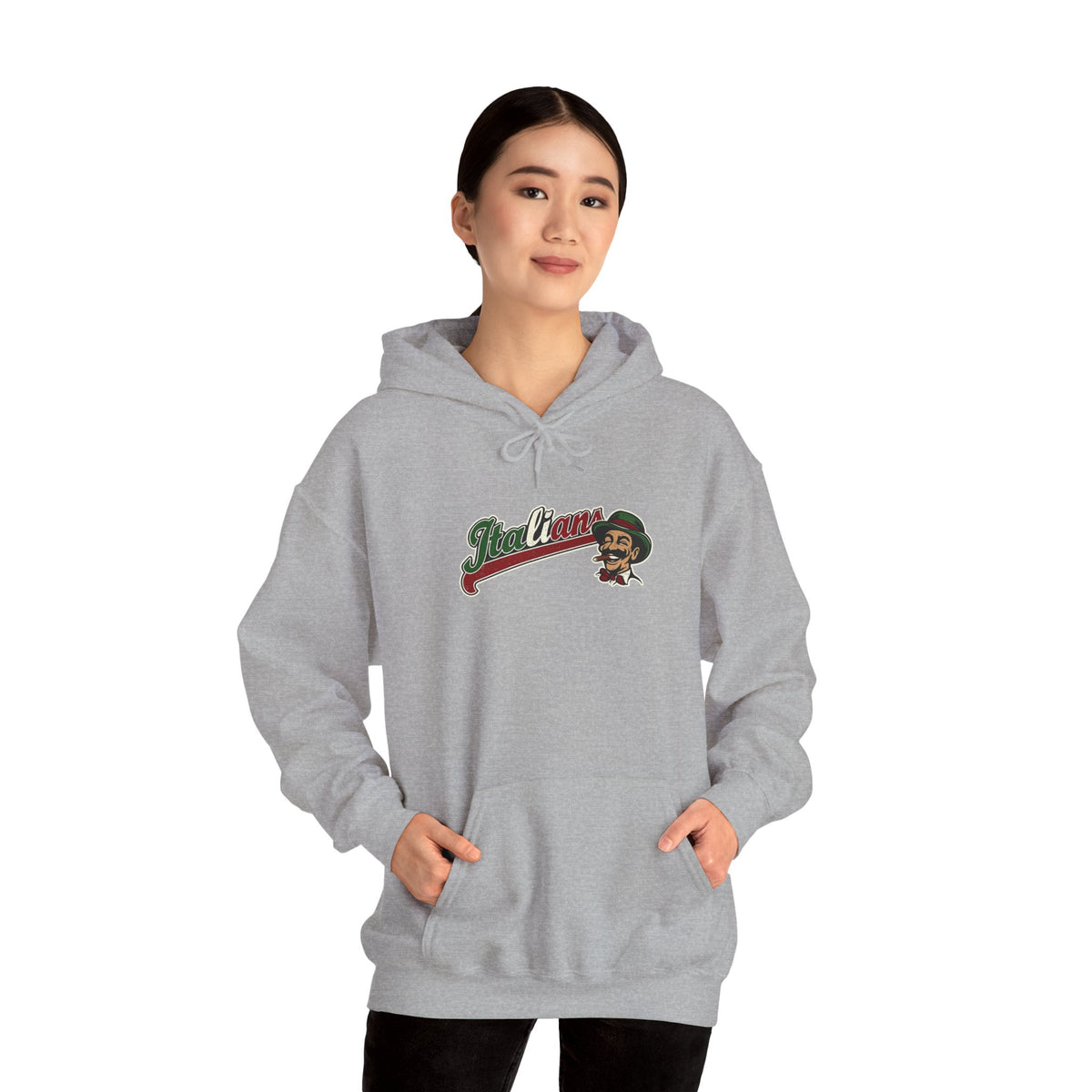 Italian Jersey Logo Hoodie — Italian Flag Script Pullover